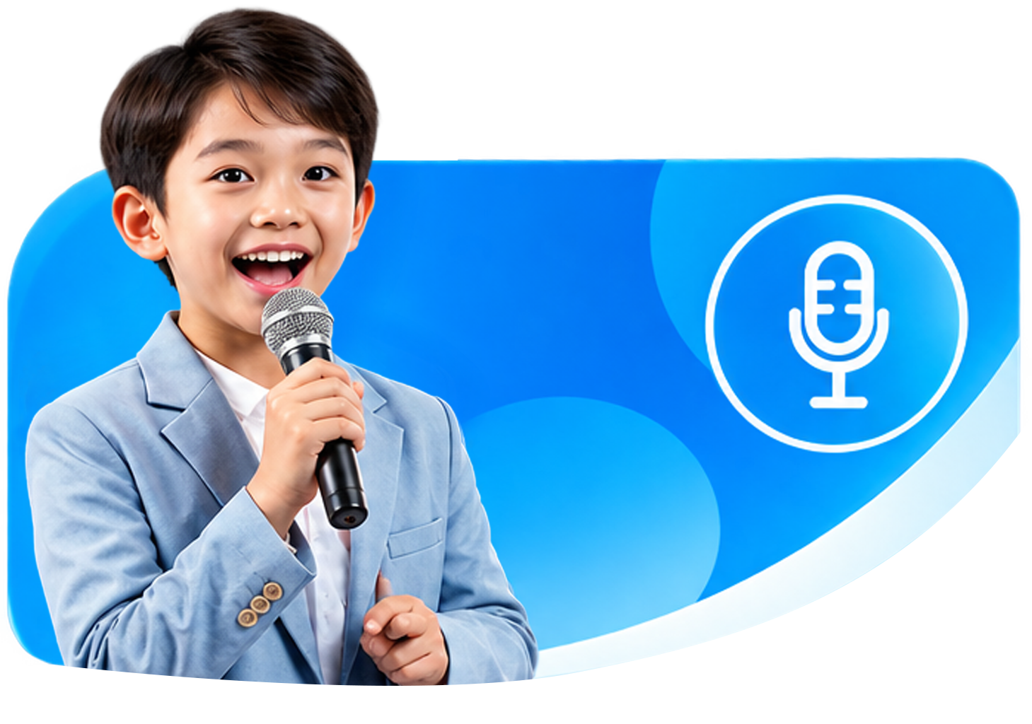 Bé trai làm MC nhí, cầm micro tự tin